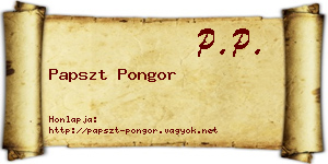 Papszt Pongor névjegykártya